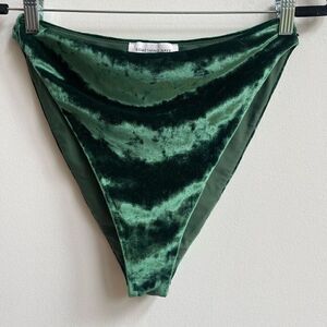 Something Navy Women's High Waisted Suede Green Bikini Bottom Size M